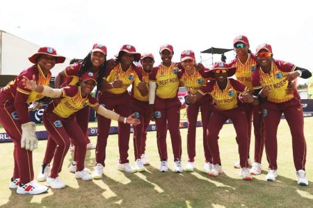 The West Indies Rising Stars U19 team following their heavy defeat of Indonesia yesterday. (Photo courtesy ICC)