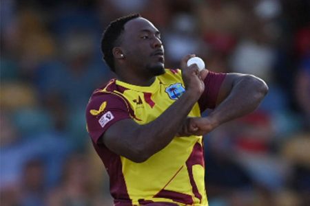 West Indies fast bowler Odean Smith. 