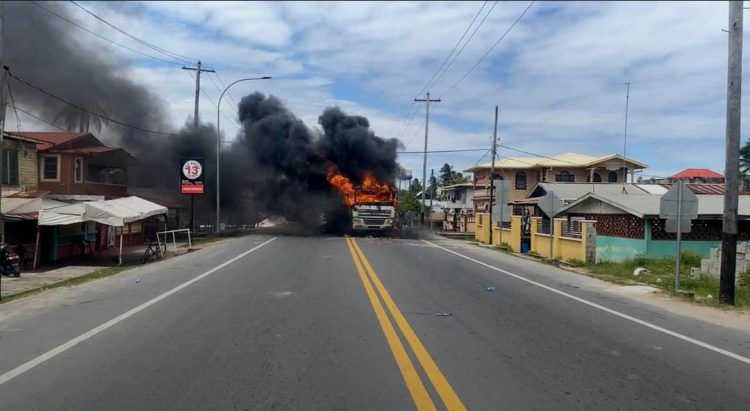 The truck that was set afire