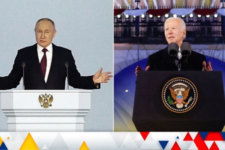 U.S. President Joe Biden (right) and Russian President Vladimir Putin 