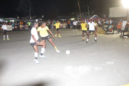 Flashback – Part of the action on a previous night in the Guinness ‘Greatest of the Streets’ West Demerara championship at the Pouderoyen Tarmac