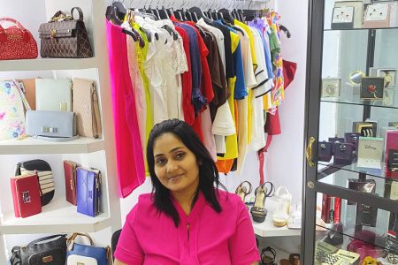 Sherry Ifill surrounded by the Valentine’s merchandise
