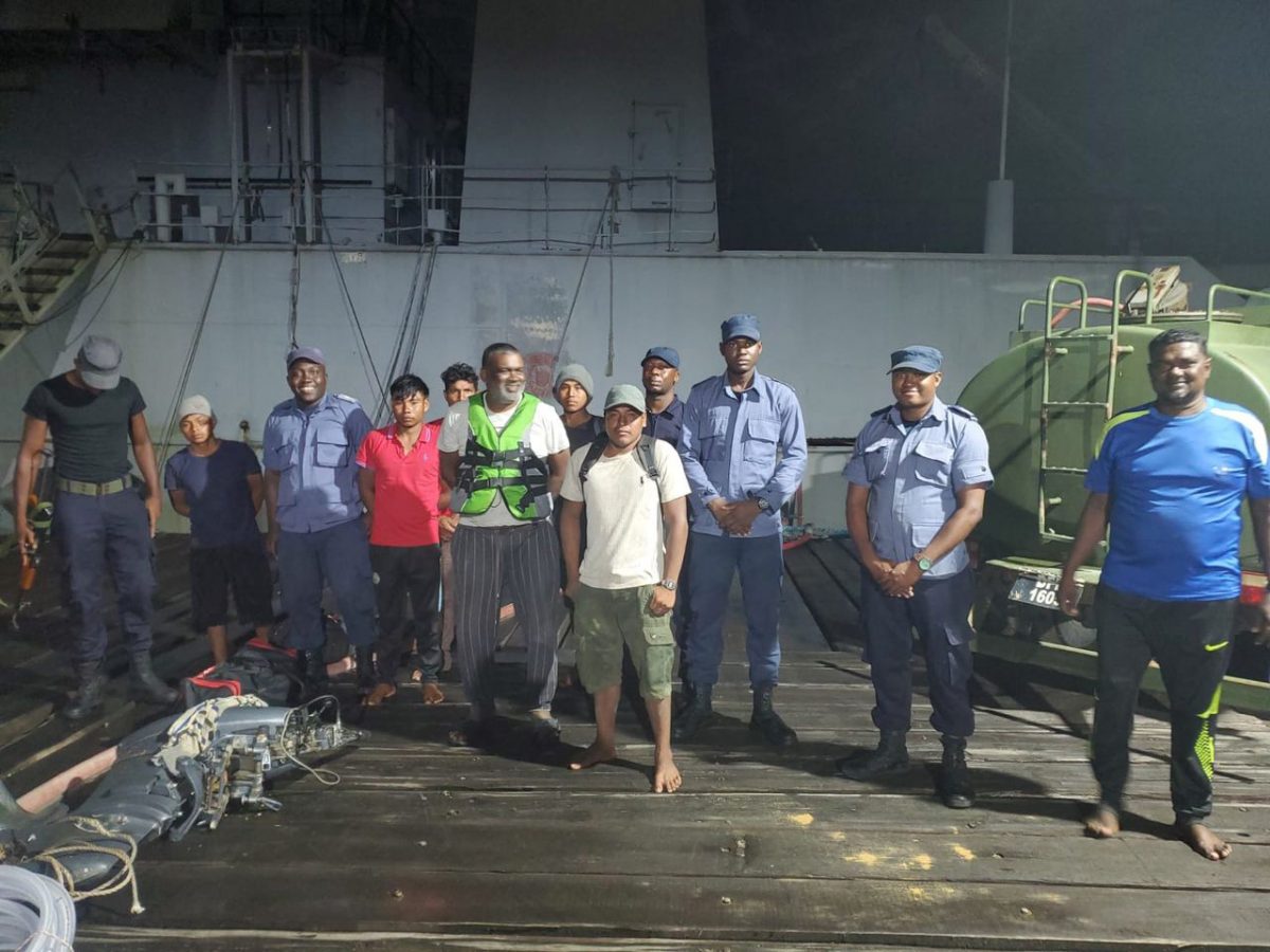 The rescue team with the fishermen