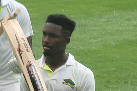 Alick Athanaze notched up his second regional first-class ton.
