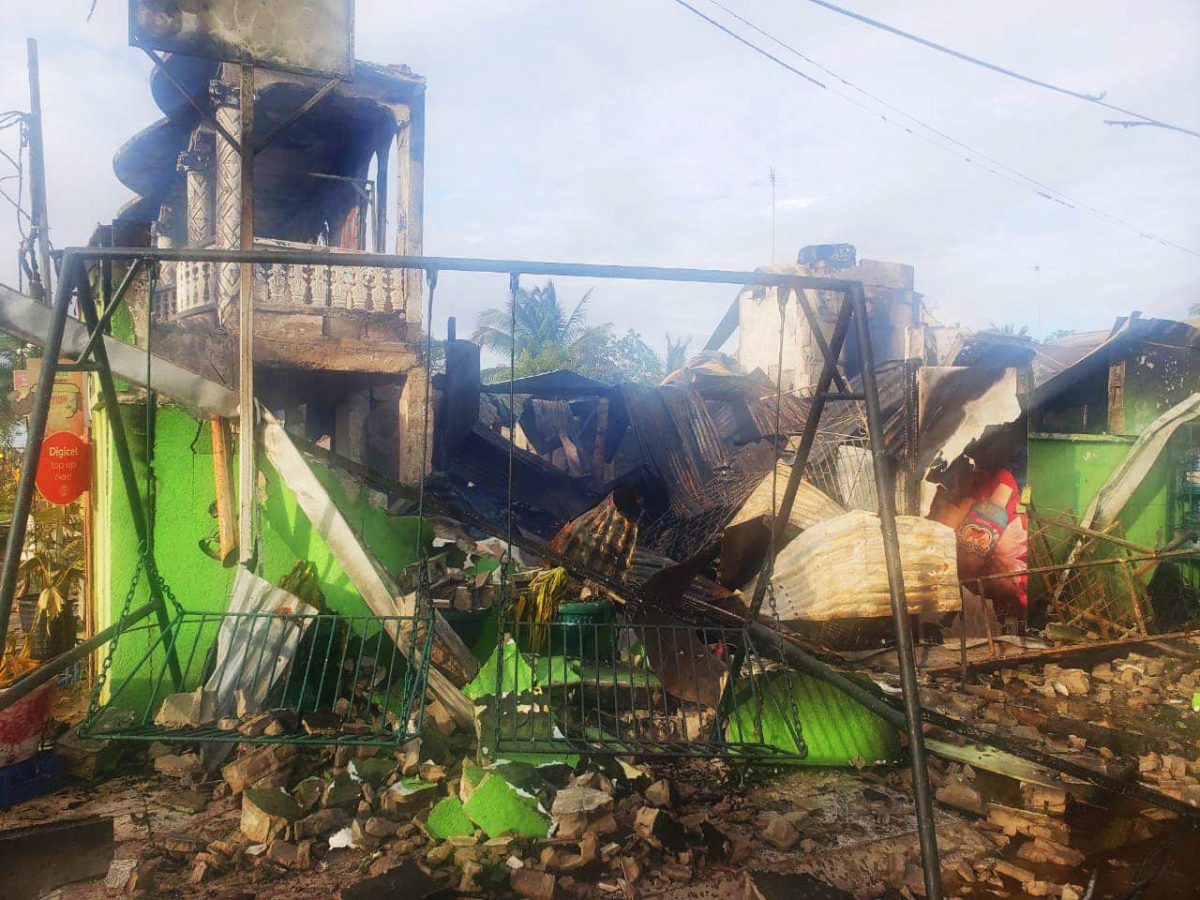 The building that was destroyed by the fire (Guyana Fire Service photo)
