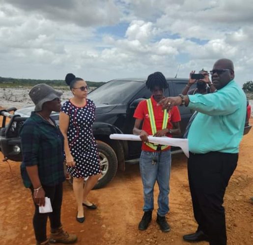 Sherwyn Greaves (right) at the site yesterday (CHPA photo)