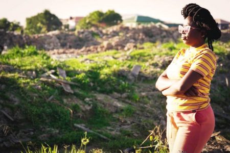 Candacie Williams looks at the land where the place she called home for all her life once stood.
