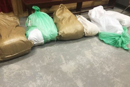 The bags of suspected ganja (Police photo)