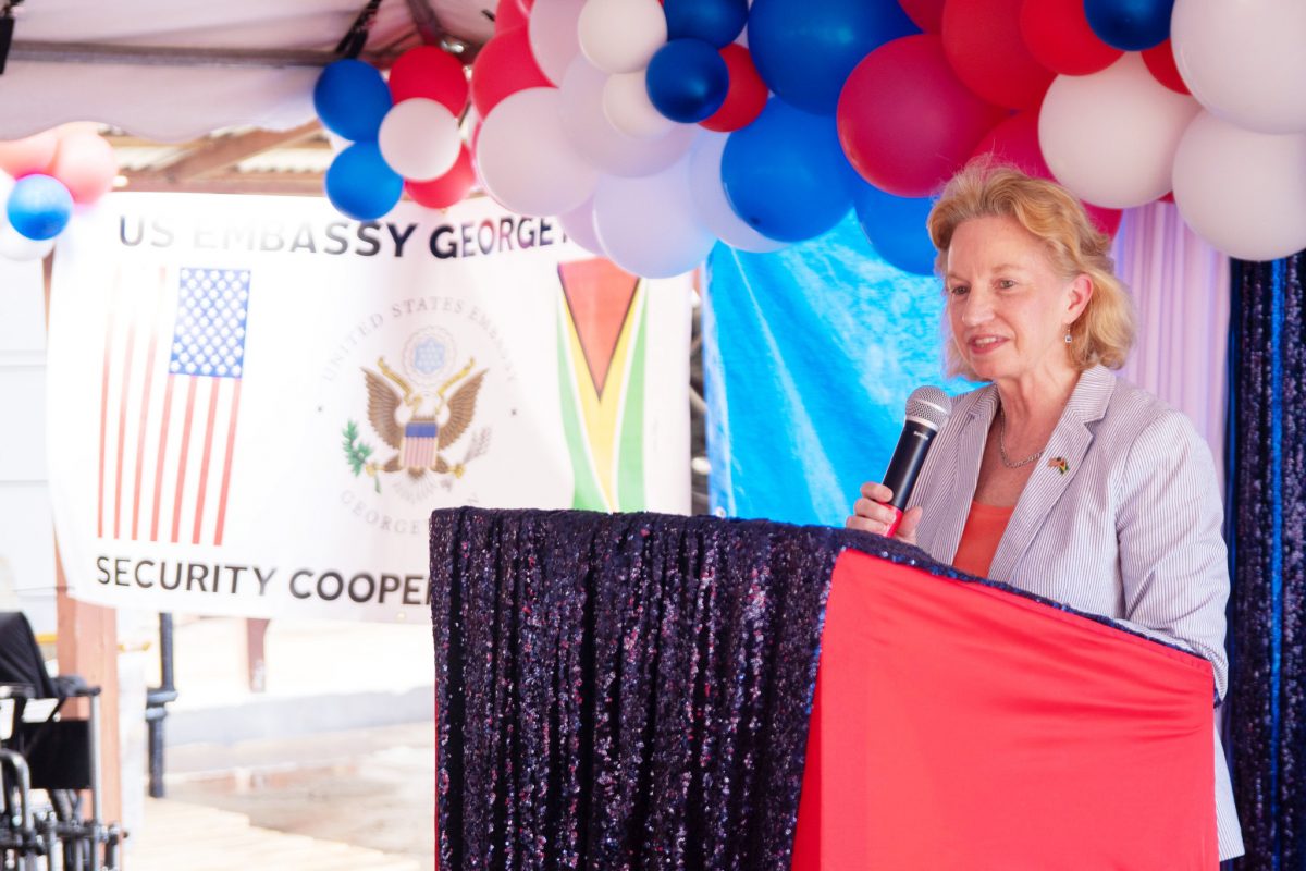 US Ambassador Sarah-Ann Lynch speaking at the handover (Ministry of Health photo)