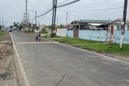 The new Melanie Damishana Road (Ministry of Public Works photo)