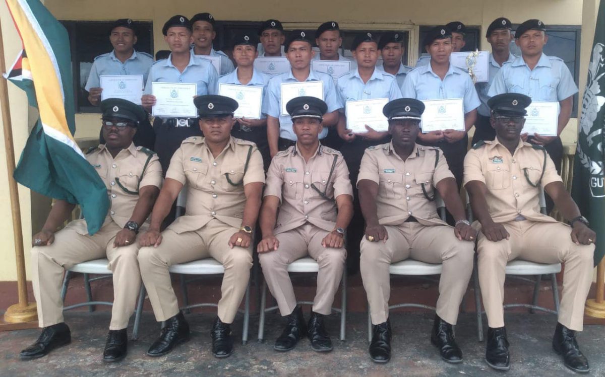 The recruits can be seen standing (Guyana Prison Service photo)
