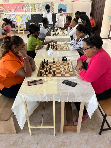 Special Education teachers participating in the tournament at the West Ruimveldt Special School recently