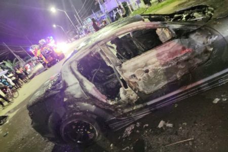 The torched car
