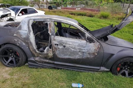 The torched vehicle
