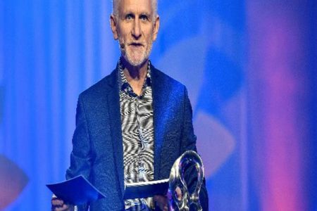 Human rights activist Ales Bialiatski, founder of the organisation Viasna (Belarus), receives the 2020 Right Livelihood Award at the digital award ceremony in Stockholm, Sweden December 3, 2020. (Reuters photo)