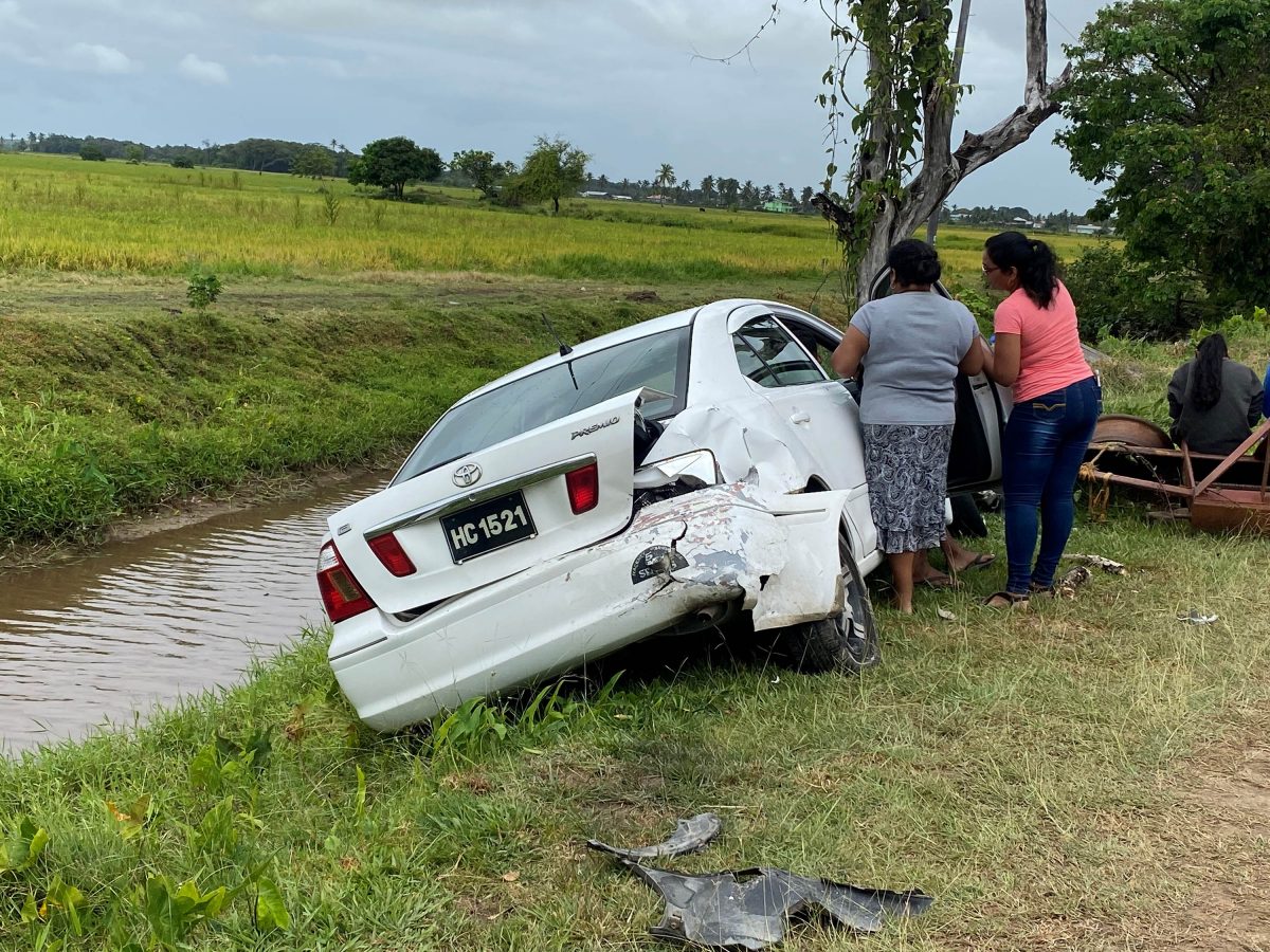 One of the cars involved in the accident yesterday