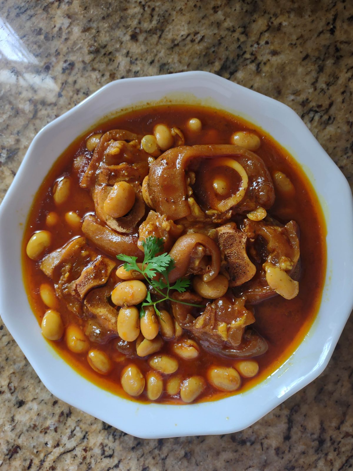  Jamaica Cow foot (cow heel) Curry with Butter beans (Photo by Cynthia Nelson)
