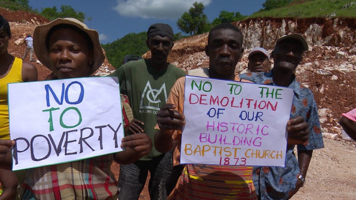 Gibraltar, St Ann, Jamaica, 2015: Protests against bauxite mining