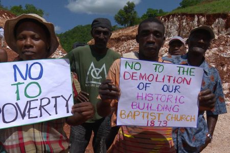 Gibraltar, St Ann, Jamaica, 2015: Protests against bauxite mining