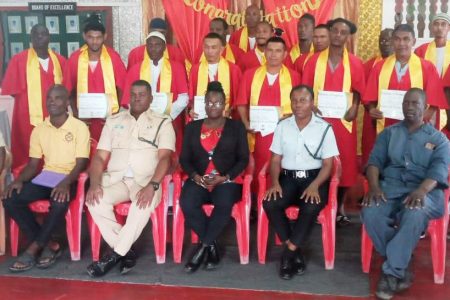 Some of the inmates who received certificates for husbandry and culinary courses 