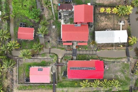 Solar PV array (6kWp) installed on the roof of the Marlborough Primary School; Nursery School nearby.
