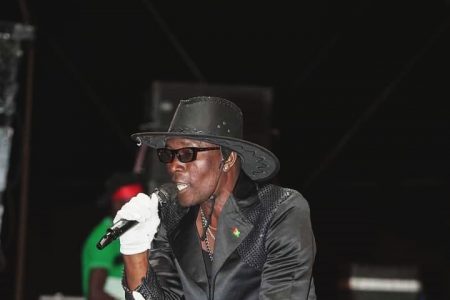 Roger Hinds during his calypso performance

