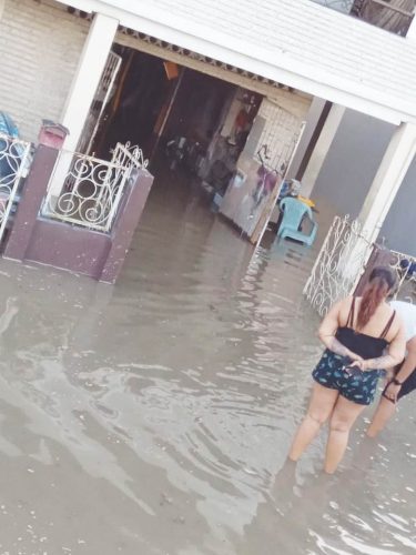 The mechanic shop which was flooded on Tuesday
