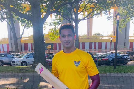 Akshaya Persaud scored a century and took two wickets to secure the man of the match award
