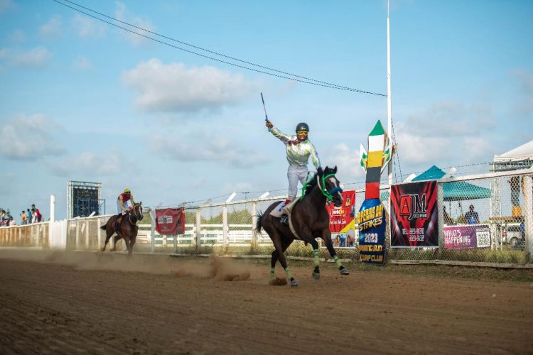 Ariana’s Vision storming to victory in the feature event ahead of
Nasrudeen Mohamed Jr owned Looking To Heaven.
