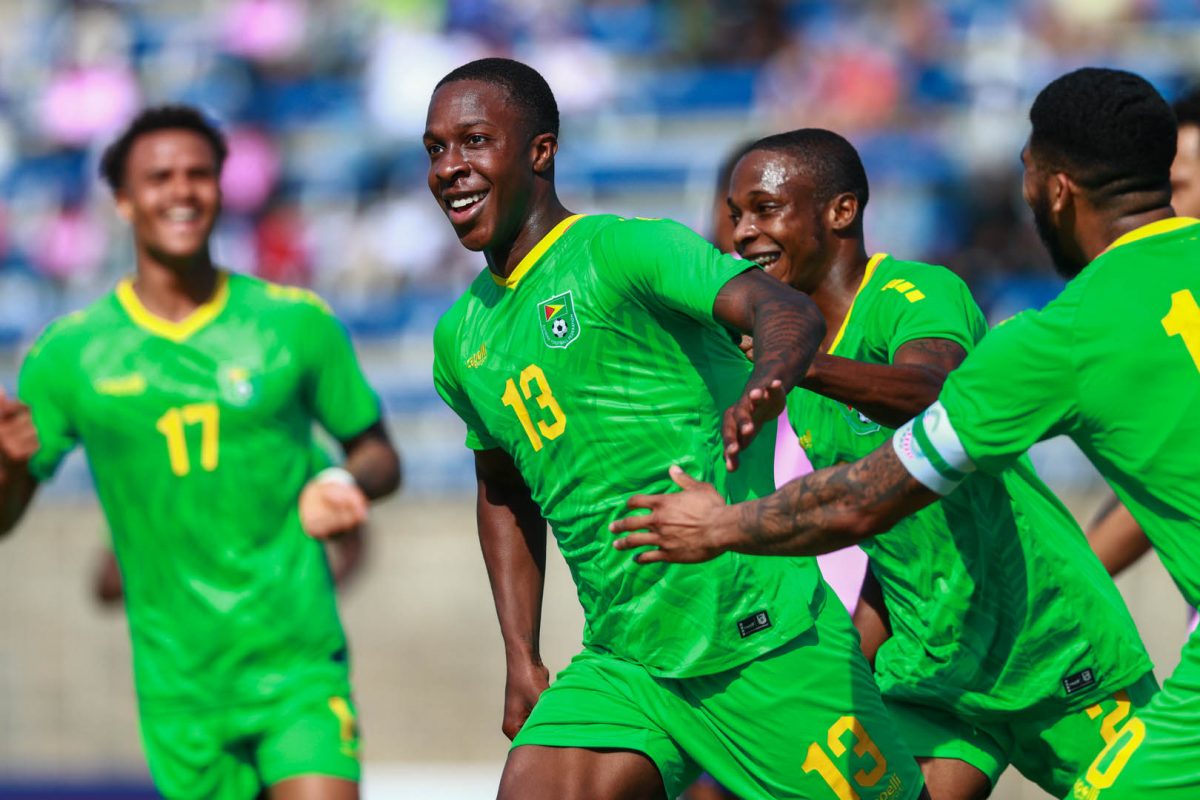  The Golden Jaguars players celebrate a goal during their match Saturday against Bermuda.
(Photo courtesy of Concacaf).
