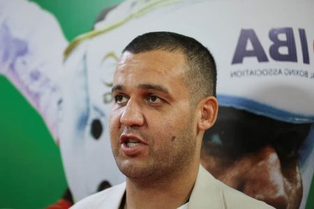 IBA president Umar Kremlev reacts as he speaks to media at the opening ceremony of Women’s World Boxing Championships at Indira Gandhi Indoor stadium in New Delhi, India, March 15, 2023. REUTERS/Anushree Fadnavis.