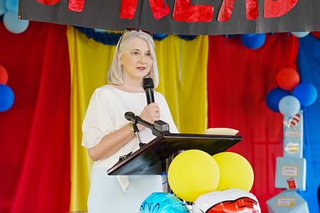 Laura Ryan, Founder of Spread the Words delivering remarks (Ministry of Education photo)
