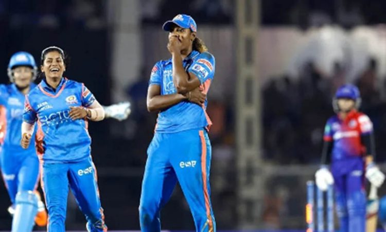 Off-spinning all-rounder Hayley Matthews celebrates her third wicket during Sunday’s final. (Photo courtesy BCCI)
