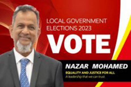 The poster released by Nazar Mohamed announcing his candidacy
