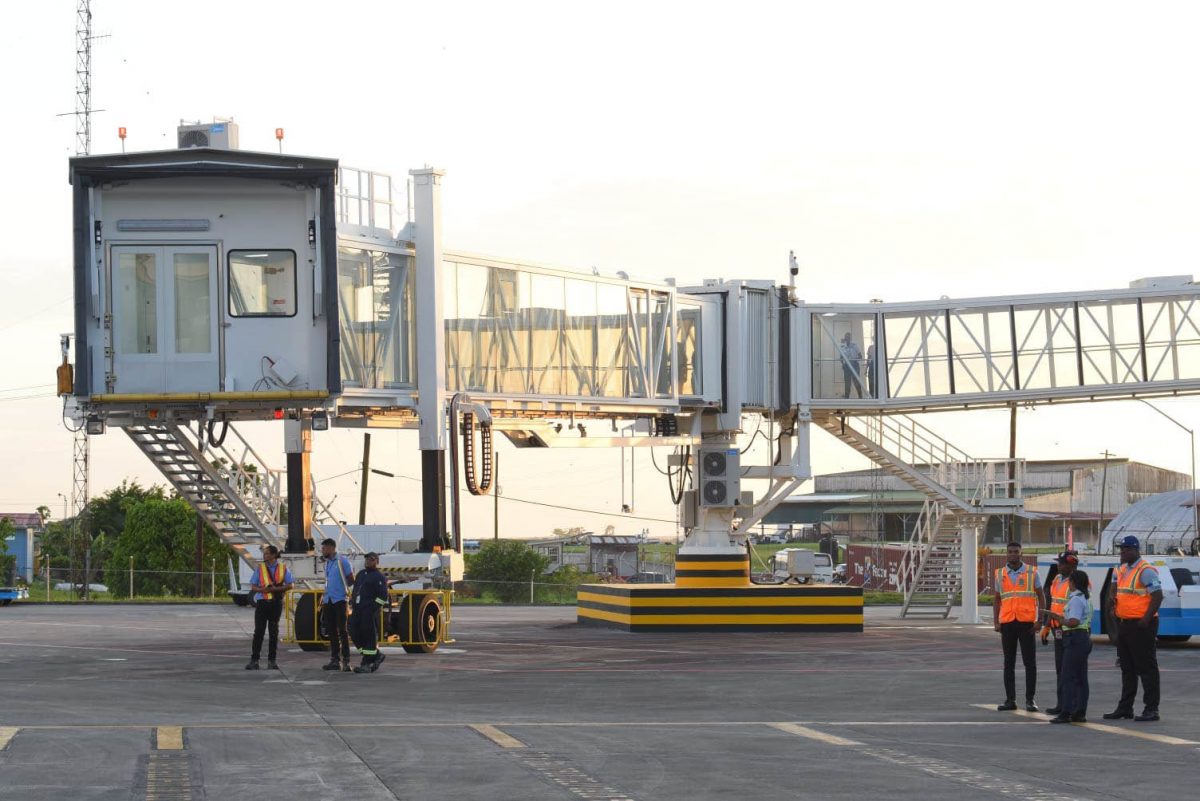 The new boarding bridge (DPI photo)