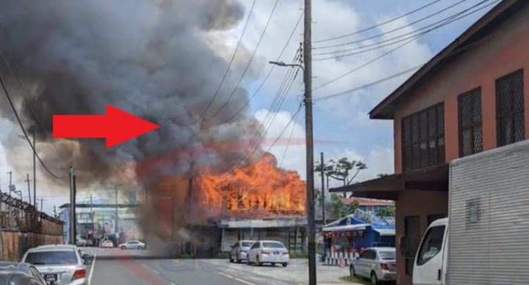 The fire that consumed the building on Lombard Street (GPL photo)