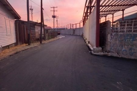 The road that was rehabilitated for the temporary use of some of the vendors 
