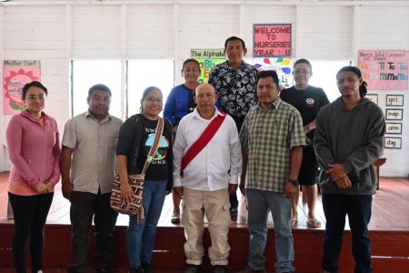 Representatives of the Toledo Alcaldes Association and the Maya Leaders Alliance from Belize’s Mayan community during their visit to Guyana