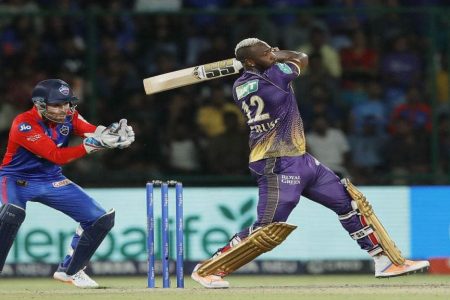 Andre Russell played a fighting hand with an unbeaten 38 from 31 balls as KKR slumped to defeat against Delhi Capitals in the IPL