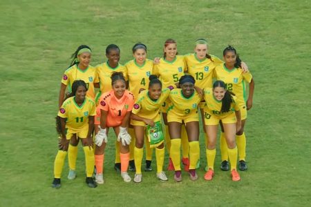 The Lady Jaguars starting XI which took the field against the Dominican Republic