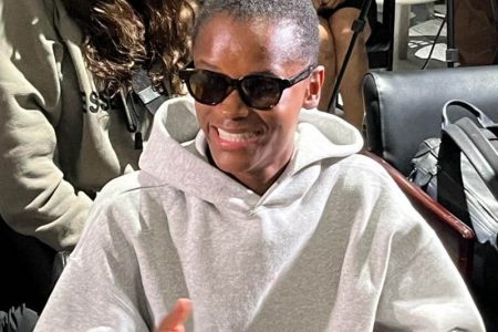 Letitia Wright during her visit to Guyana in January (SN file photo)