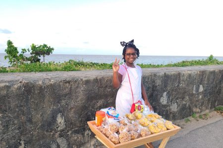 Princess Jonique with her stand on the seawall