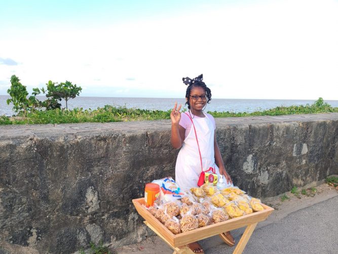 Princess Jonique with her stand on the seawall