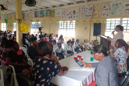 The parents assembled at the Enterprise Primary School.
