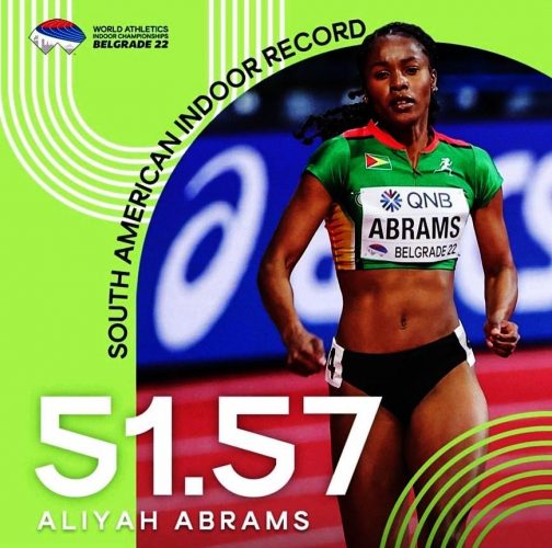 Aliyah Abrams wants to break the national 400m record this year.