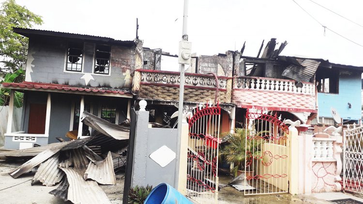 The remains of the range houses after the upper level was engulfed in flames