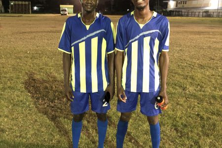 Ann’s Grove scorers from left to right Dillon Wright and Kevon Gooding.
