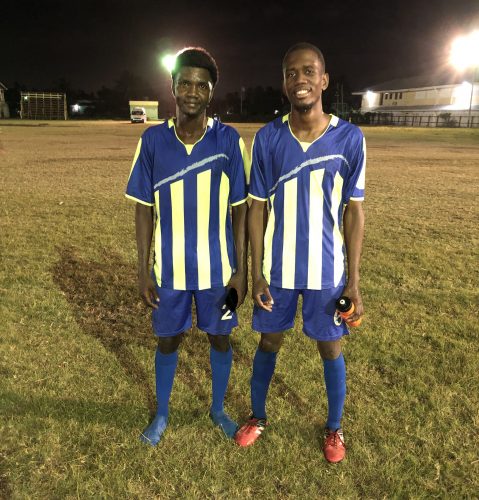 Ann’s Grove scorers from left to right Dillon Wright and Kevon Gooding.
