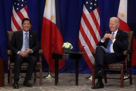 U.S. President Joe Biden takes part in a bilateral meeting with Philippines President Ferdinand Romualdez Marcos, Jr. in New York, New York, U.S., September 22, 2022. REUTERS/Leah Millis