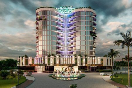 An artist’s impression of the new hotel and casino